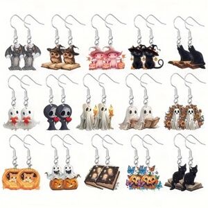 NWT! 3 for $12 Cutest Acrylic Halloween Holiday Pierced Dangle Earrings!